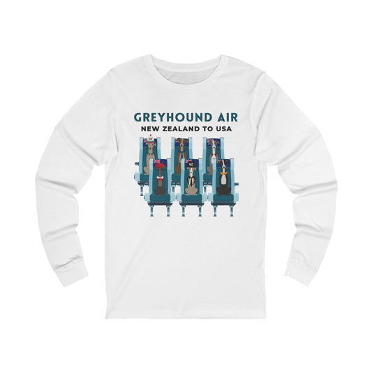 Greyhound Air Long-Sleeve Shirt New Zealand to USA Greyhound Rescue