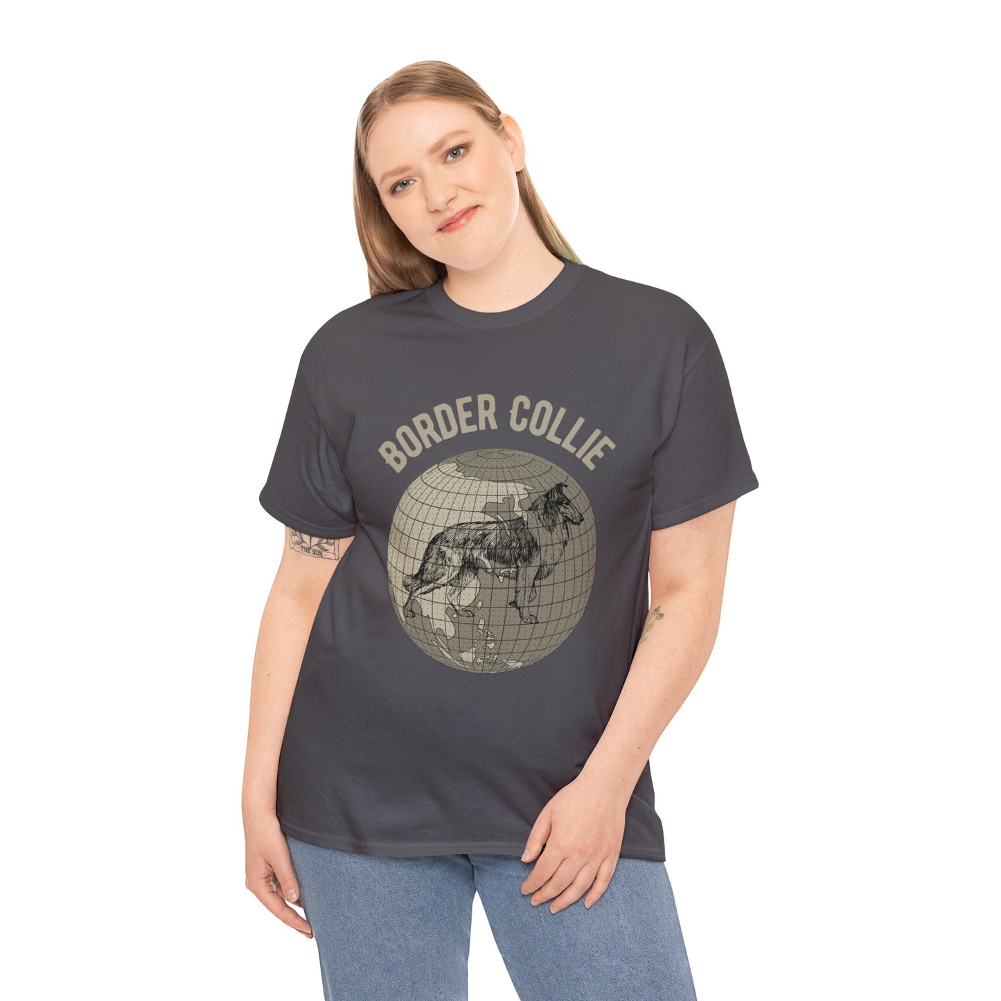 Border Collie T-Shirt, Old-World Map Tee