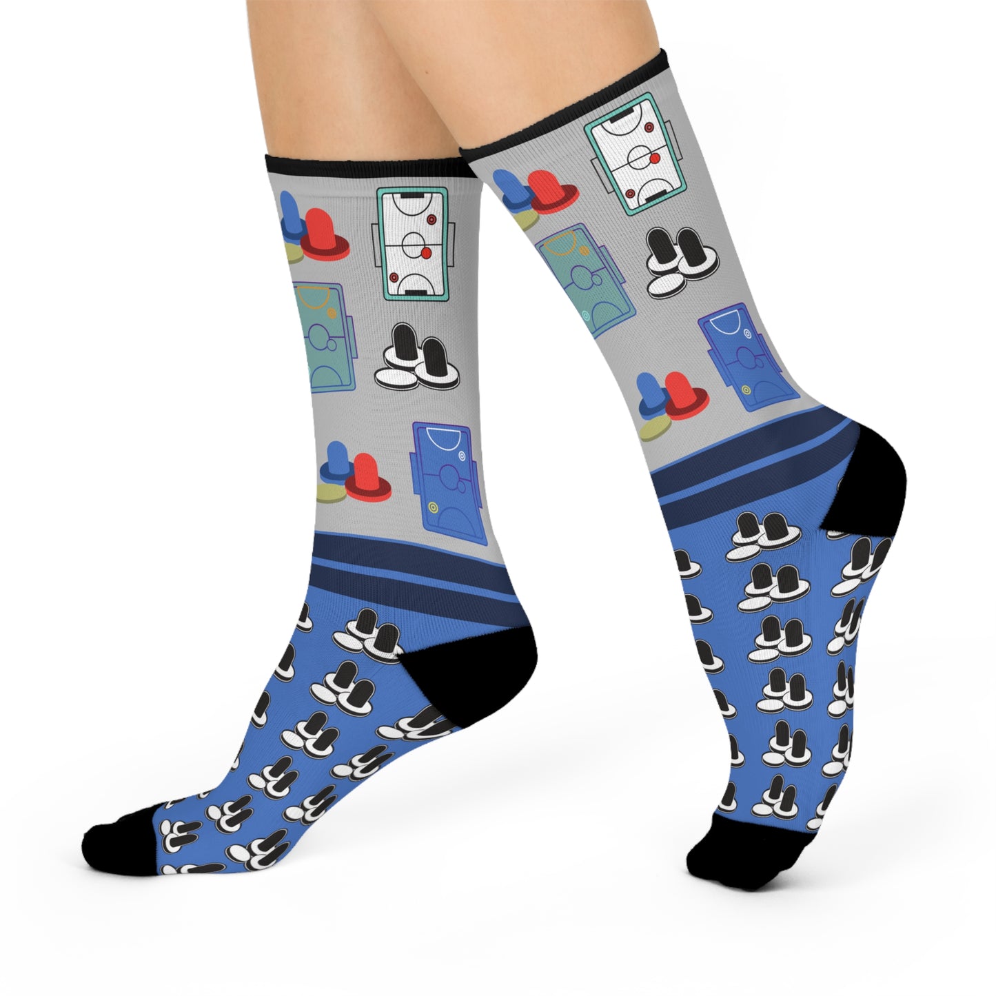 Air Hockey Socks Table Pucks Unisex Adult Stretchy Mid Calf Original