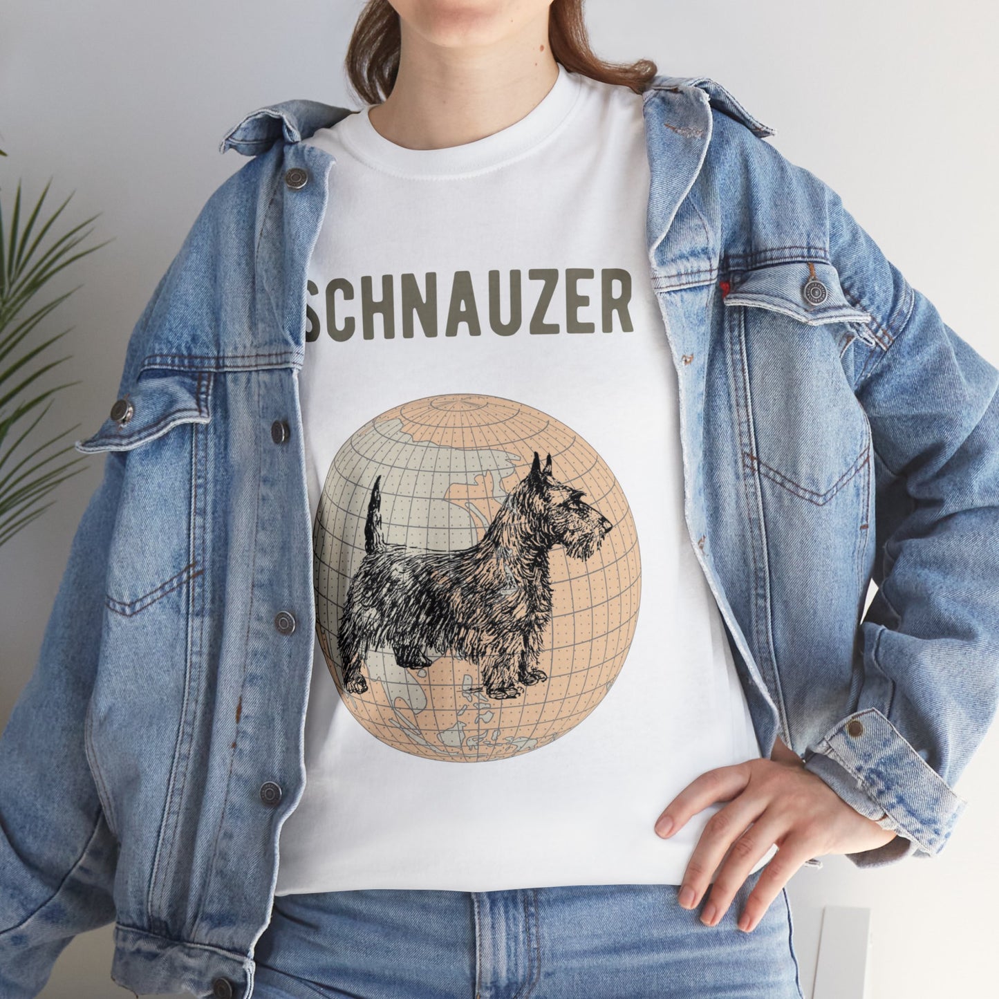Schnauzer T-Shirt, Old- World Map Tee