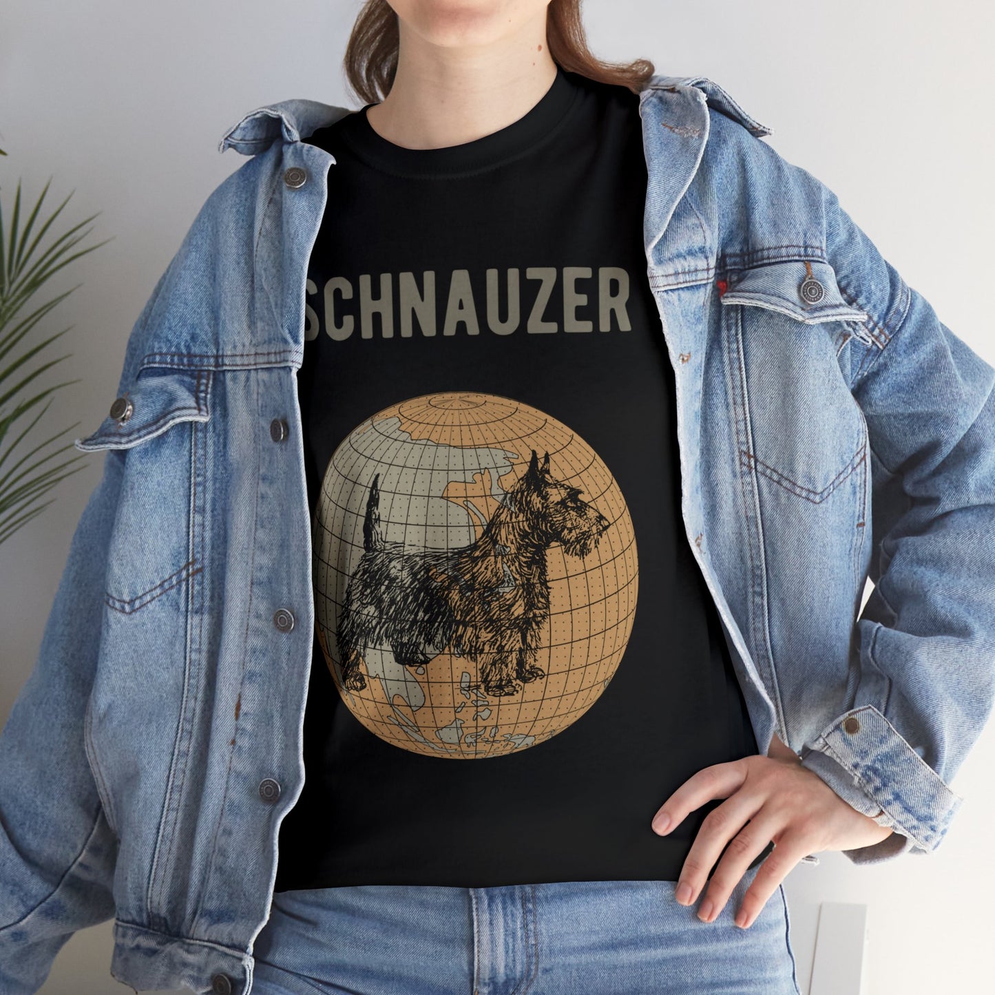 Schnauzer T-Shirt, Old- World Map Tee