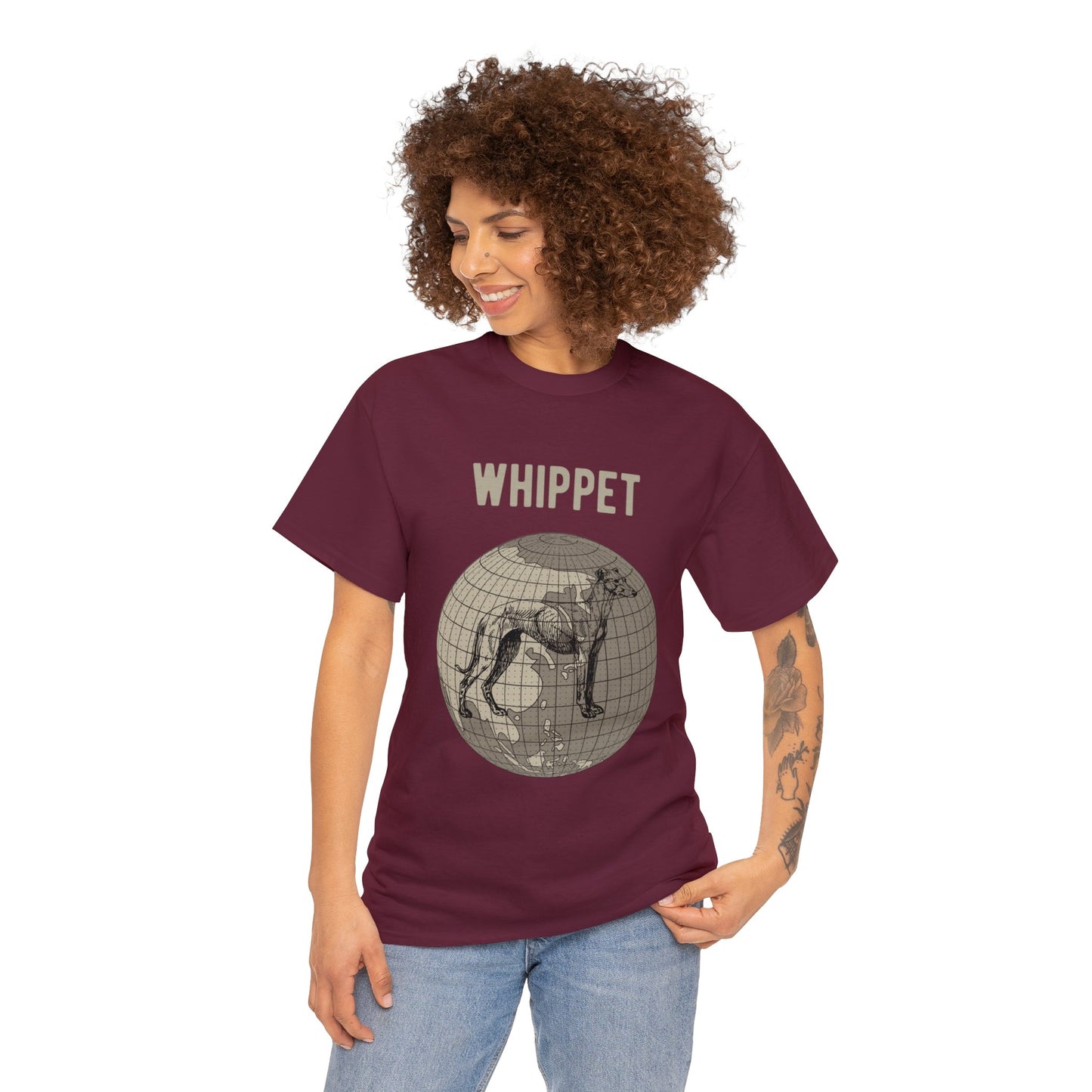 Whippet T-Shirt, World Map Tee