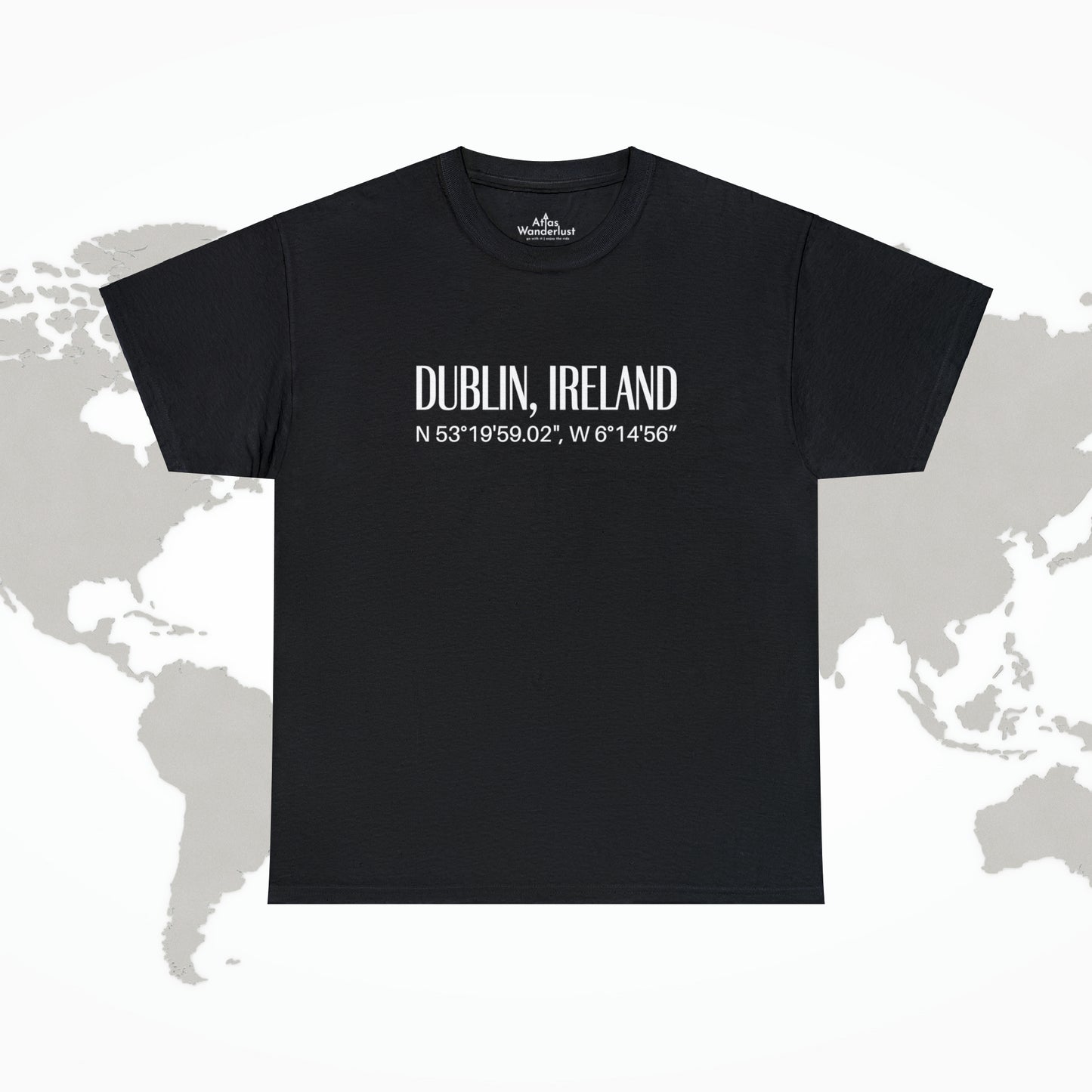 Dublin Ireland Coordinates T-Shirt, Modern Irish Tee