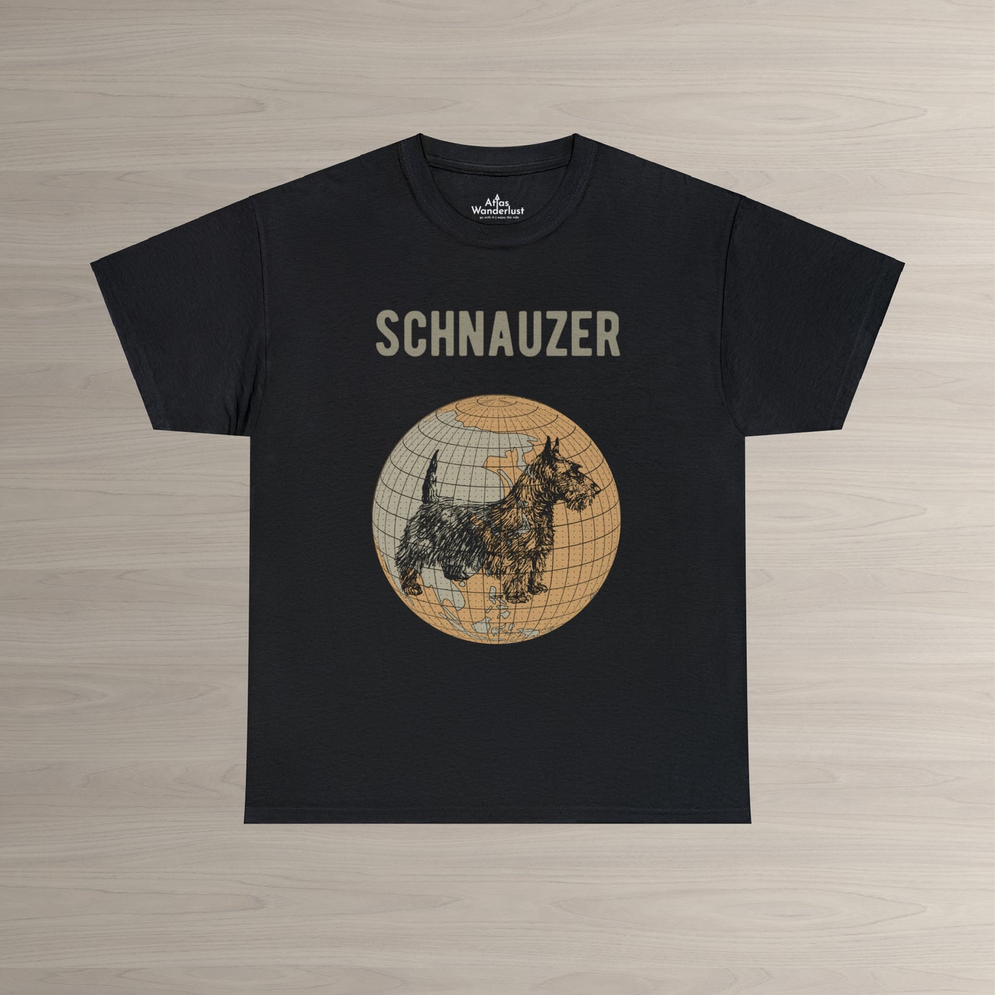 Schnauzer T-Shirt, Old- World Map Tee