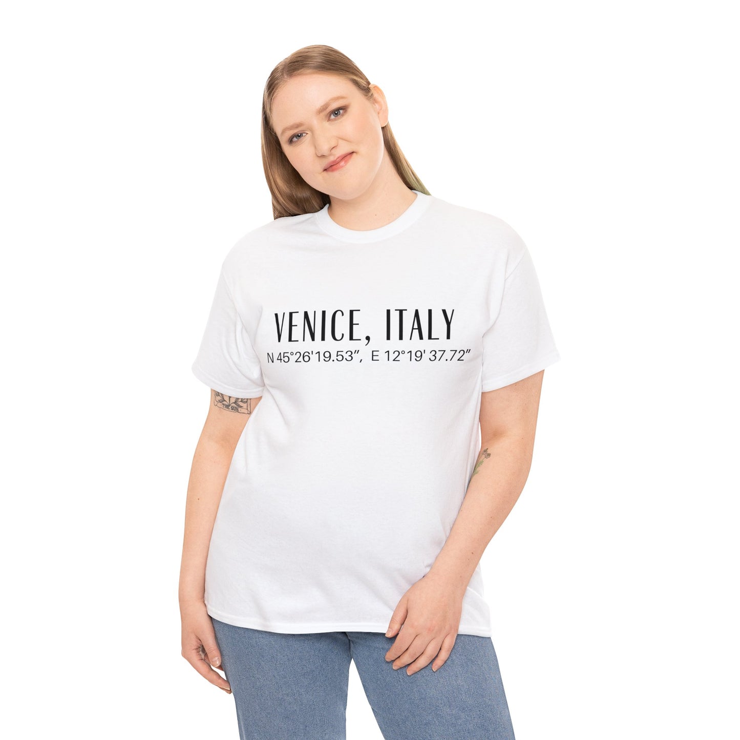 Venice Italy Coordinates T-Shirt, Modern Italian Tee