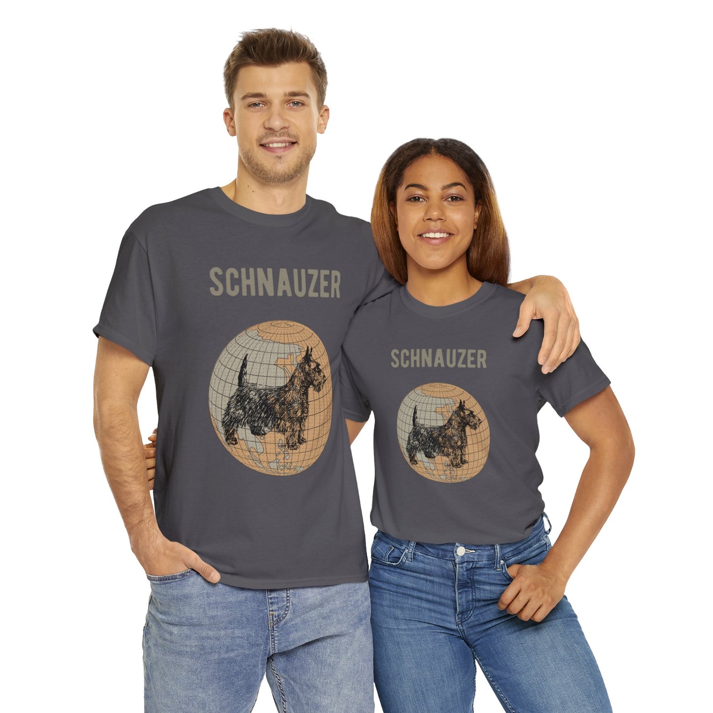 Schnauzer T-Shirt, Old- World Map Tee