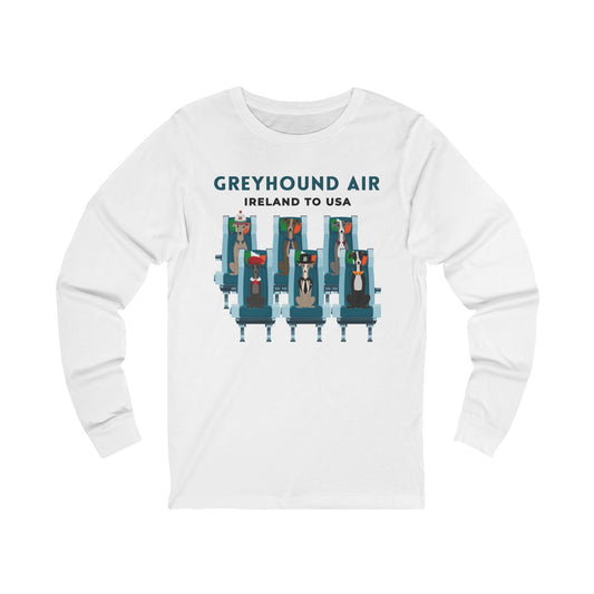 Greyhound Air Long-Sleeve Shirt Ireland to USA Greyhound Rescue