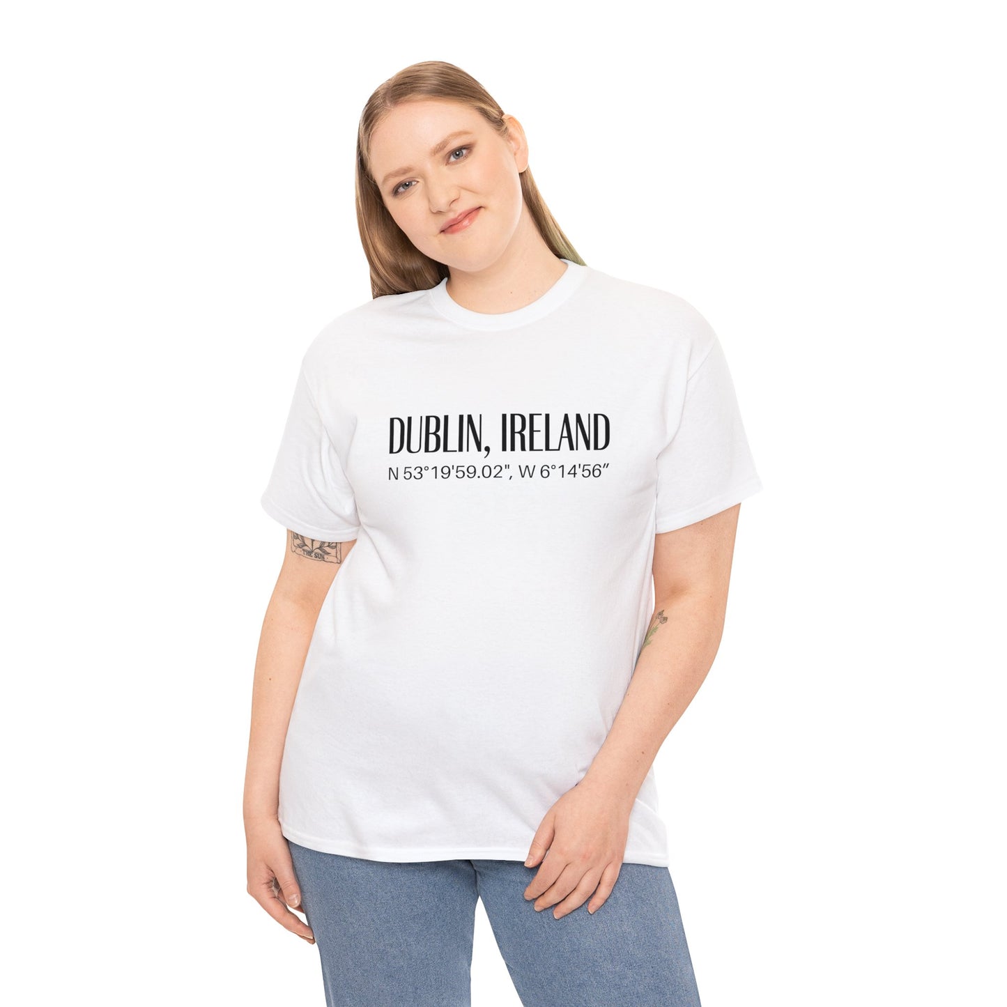 Dublin Ireland Coordinates T-Shirt, Modern Irish Tee