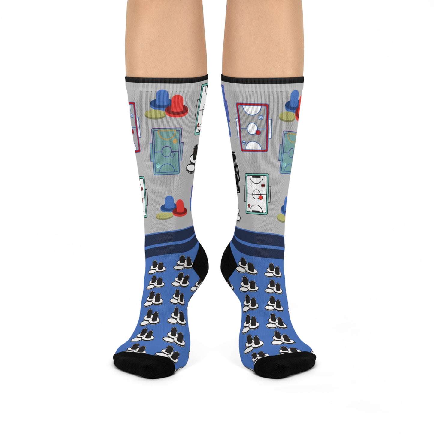 Air Hockey Socks Table Pucks Unisex Adult Stretchy Mid Calf Original