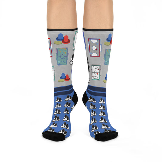 Air Hockey Socks Table Pucks Unisex Adult Stretchy Mid Calf Original