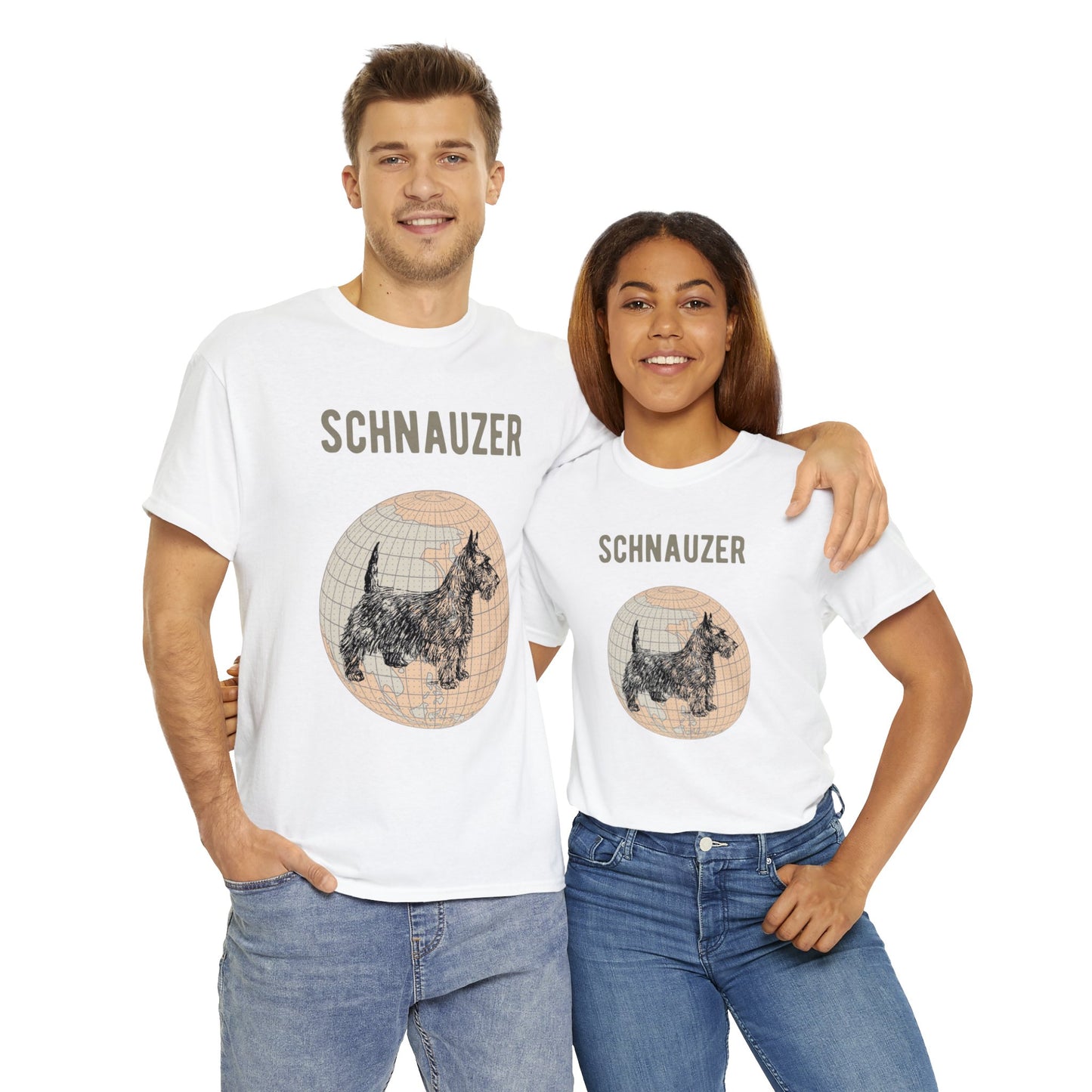 Schnauzer T-Shirt, Old- World Map Tee