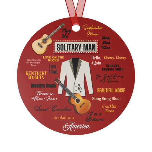 Solitary Man Ornament | Beaded Jacket Guitar Fan Gift | Tribute Keepsake