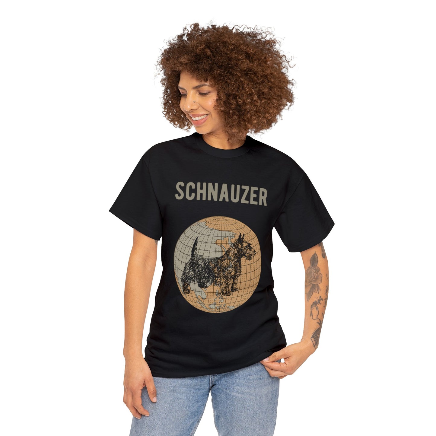 Schnauzer T-Shirt, Old- World Map Tee