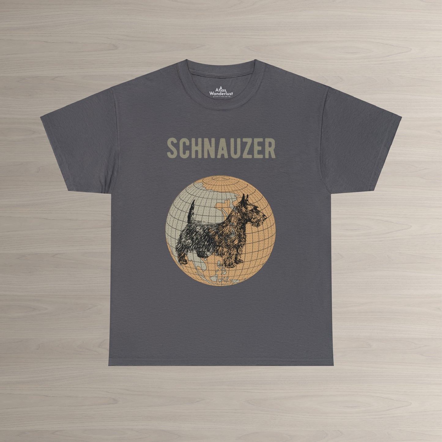 Schnauzer T-Shirt, Old- World Map Tee