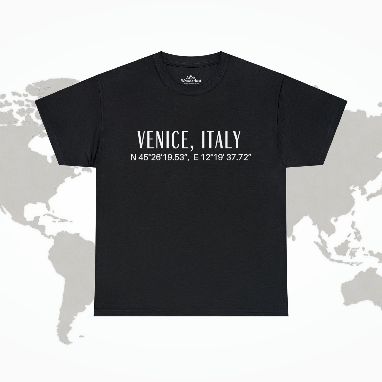 Venice Italy Coordinates T-Shirt, Modern Italian Tee