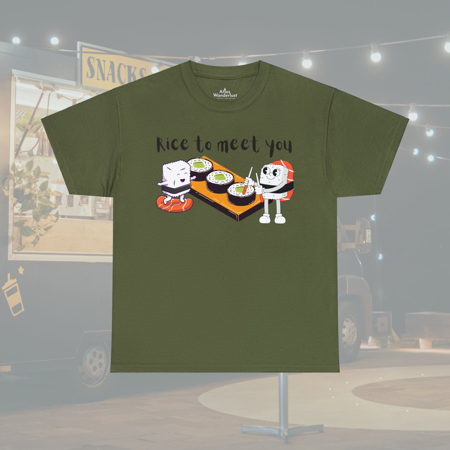 Sushi "Rice to Meet You" T-Shirt, Food Pun Tee