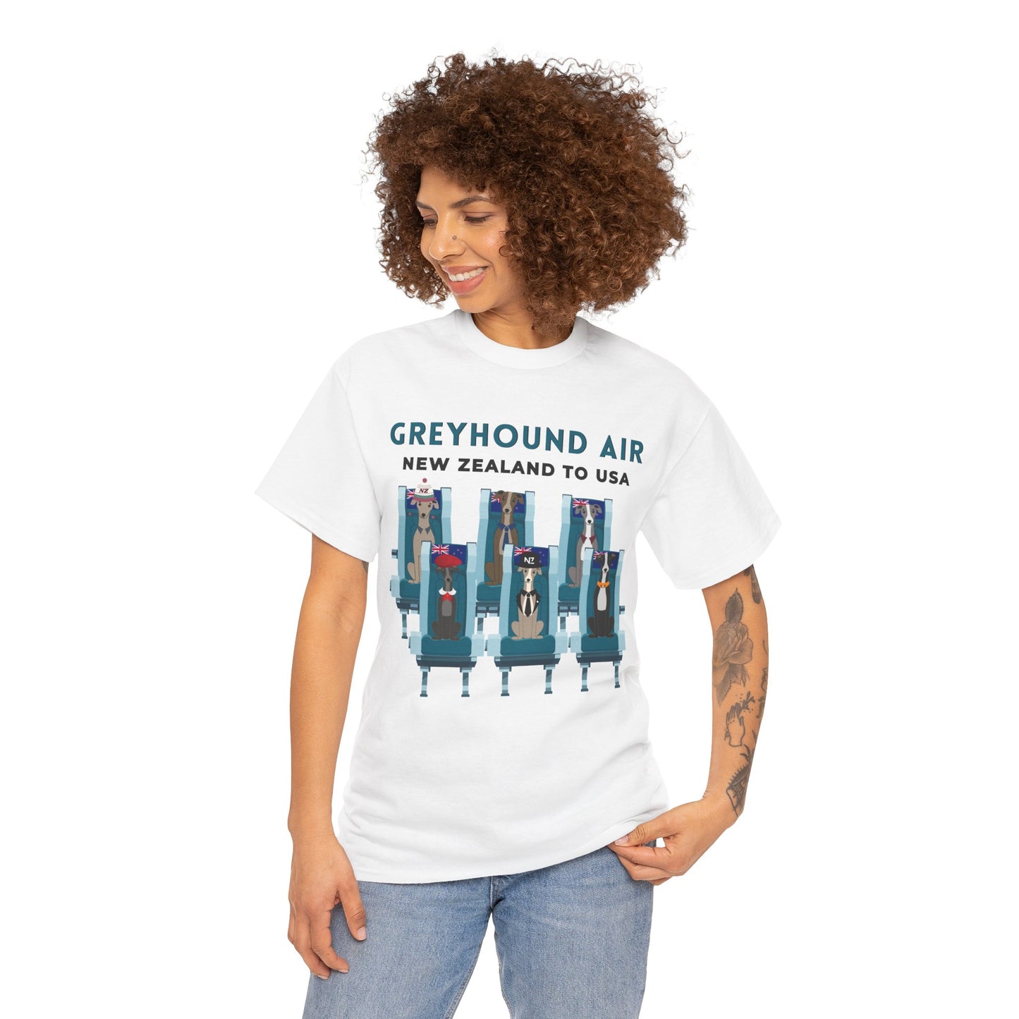 Greyhound Air Short Sleeve Shirt New Zealand to USA Greyhound Rescue