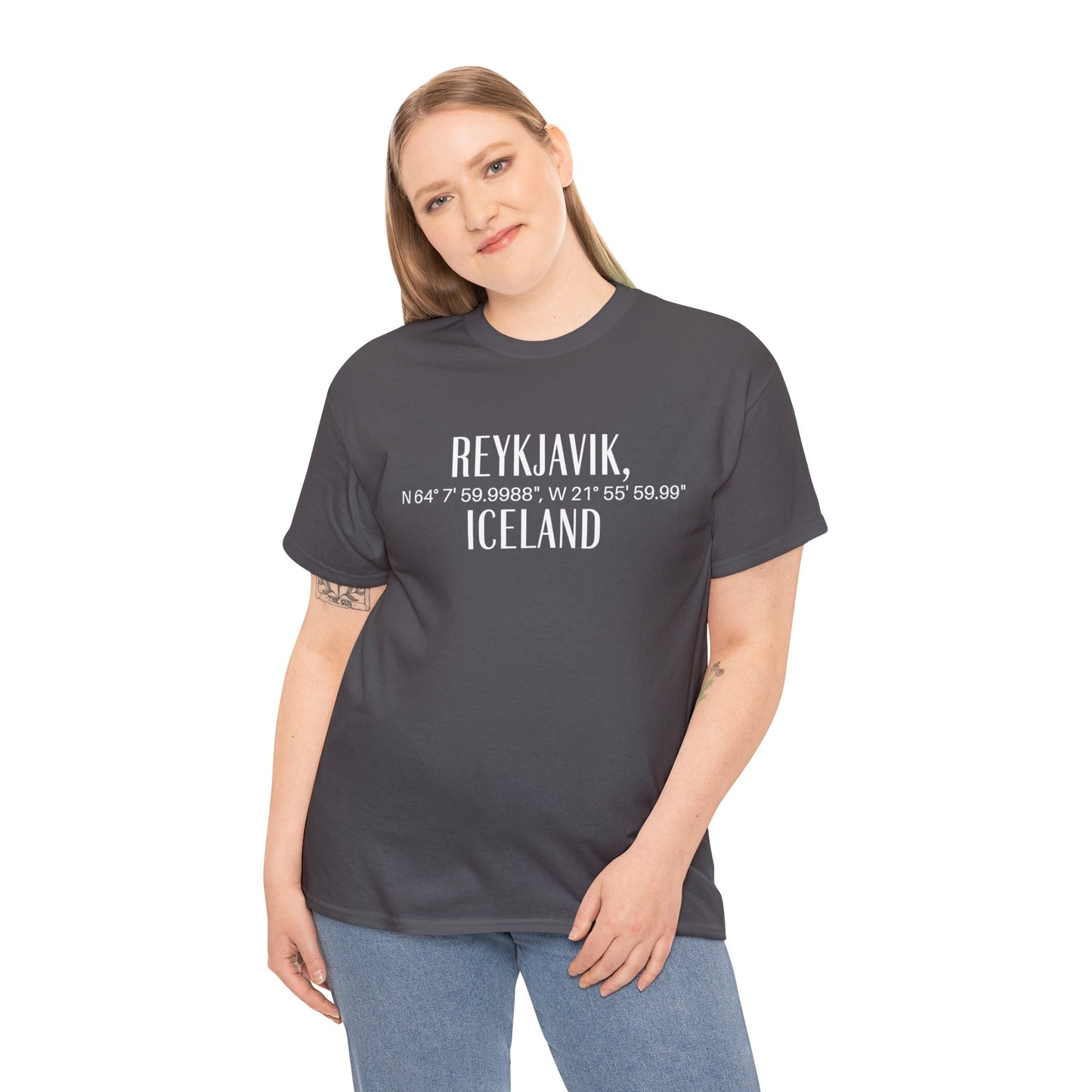 Reykjavik Iceland Coordinates T-Shirt, Modern Travel Tee