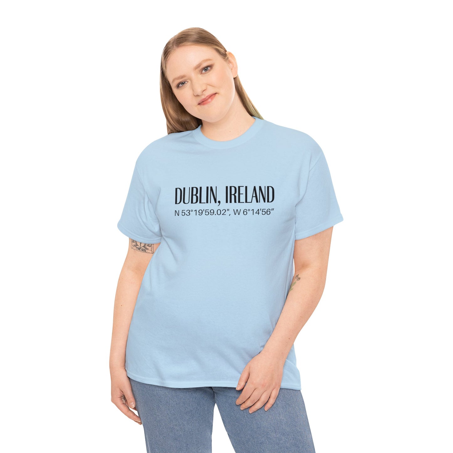 Dublin Ireland Coordinates T-Shirt, Modern Irish Tee