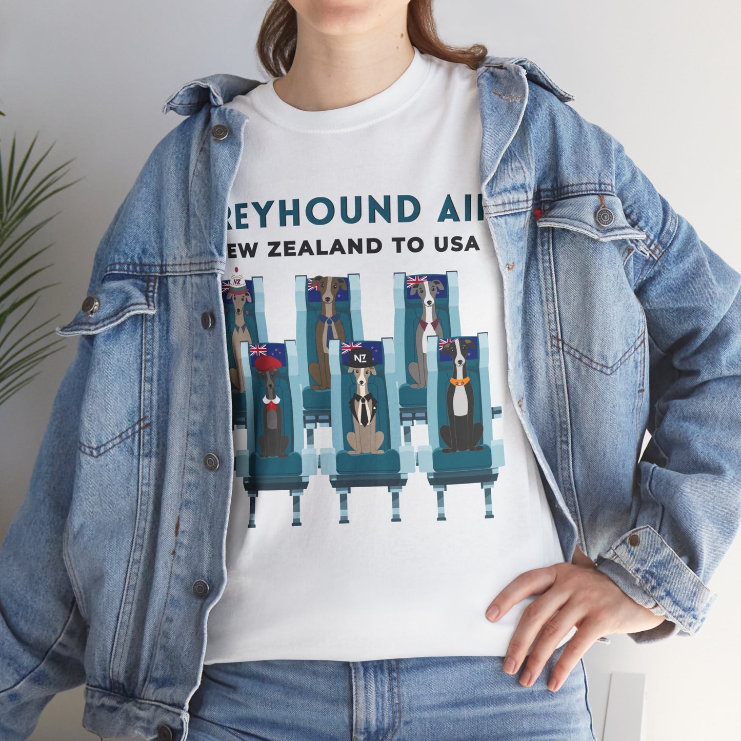 Greyhound Air Short Sleeve Shirt New Zealand to USA Greyhound Rescue