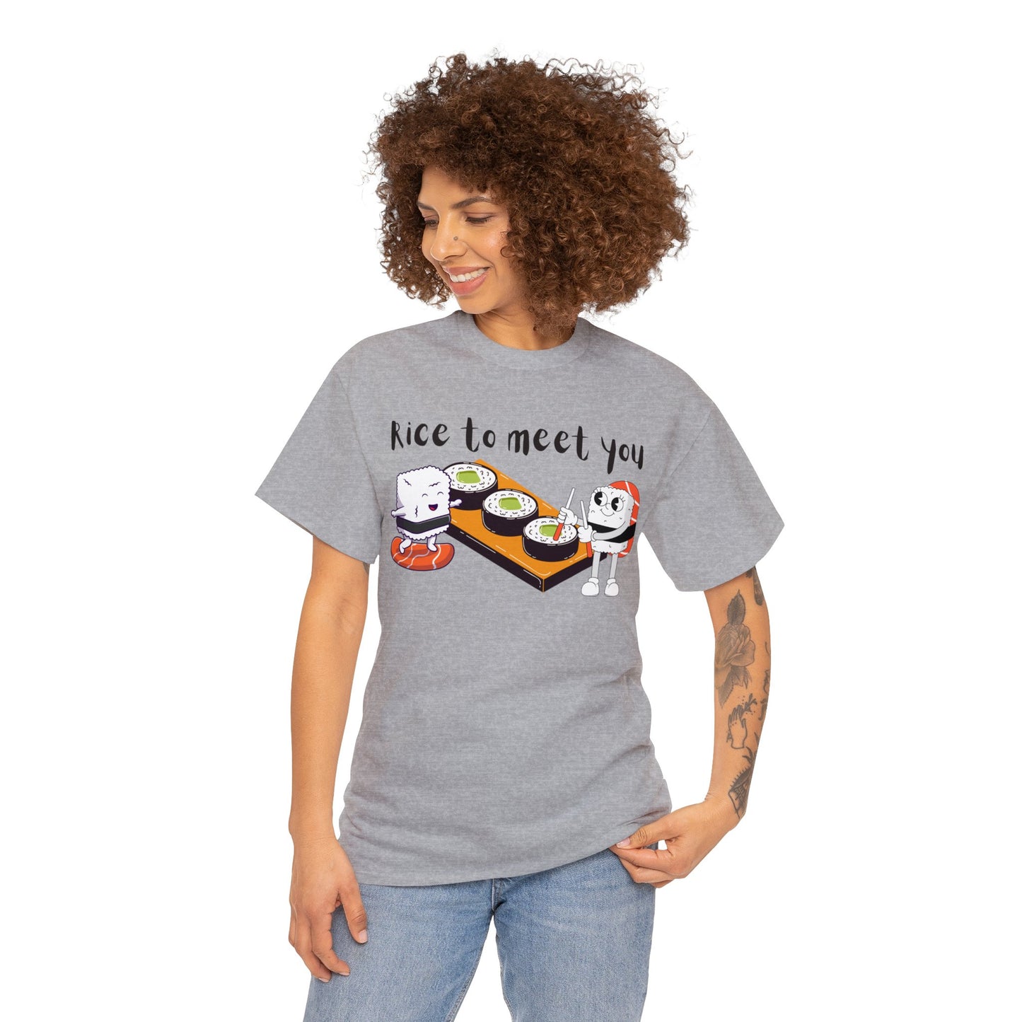 Sushi "Rice to Meet You" T-Shirt, Food Pun Tee