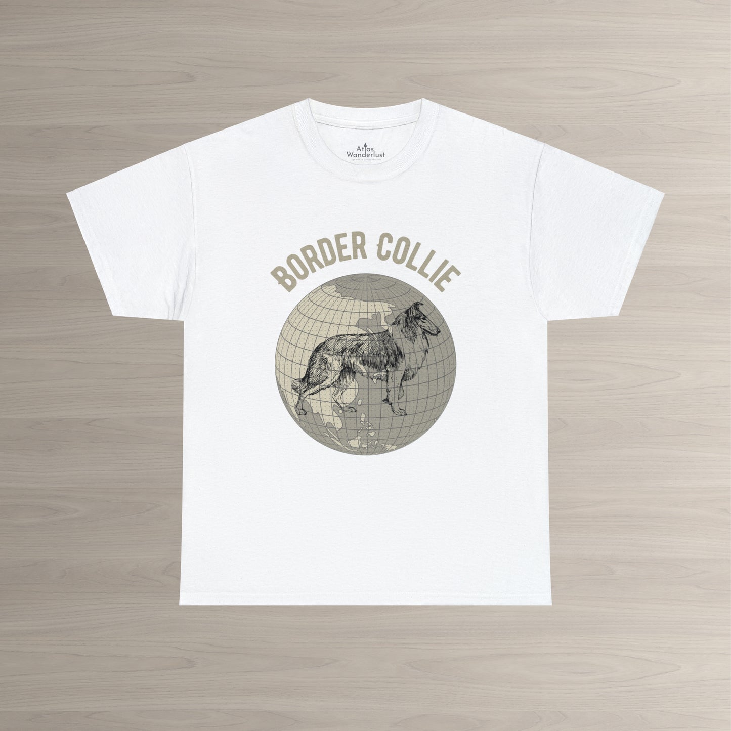 Border Collie T-Shirt, Old-World Map Tee