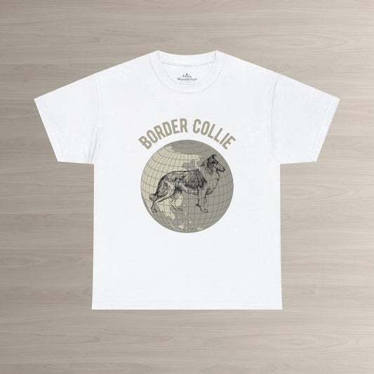 Border Collie T-Shirt, Old-World Map Tee