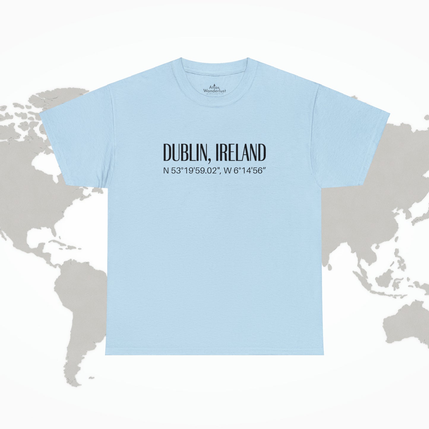 Dublin Ireland Coordinates T-Shirt, Modern Irish Tee