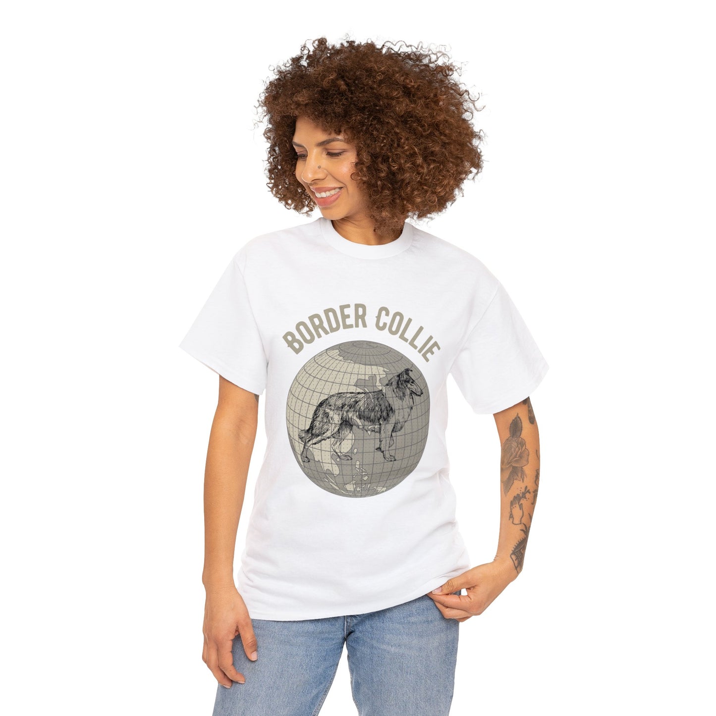 Border Collie T-Shirt, Old-World Map Tee