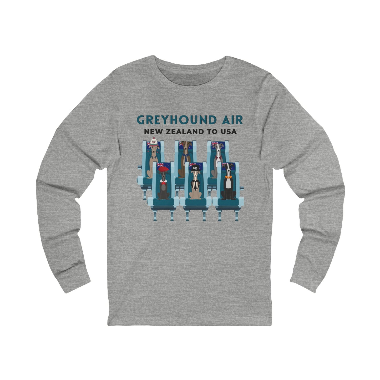 Greyhound Air Long-Sleeve Shirt New Zealand to USA Greyhound Rescue
