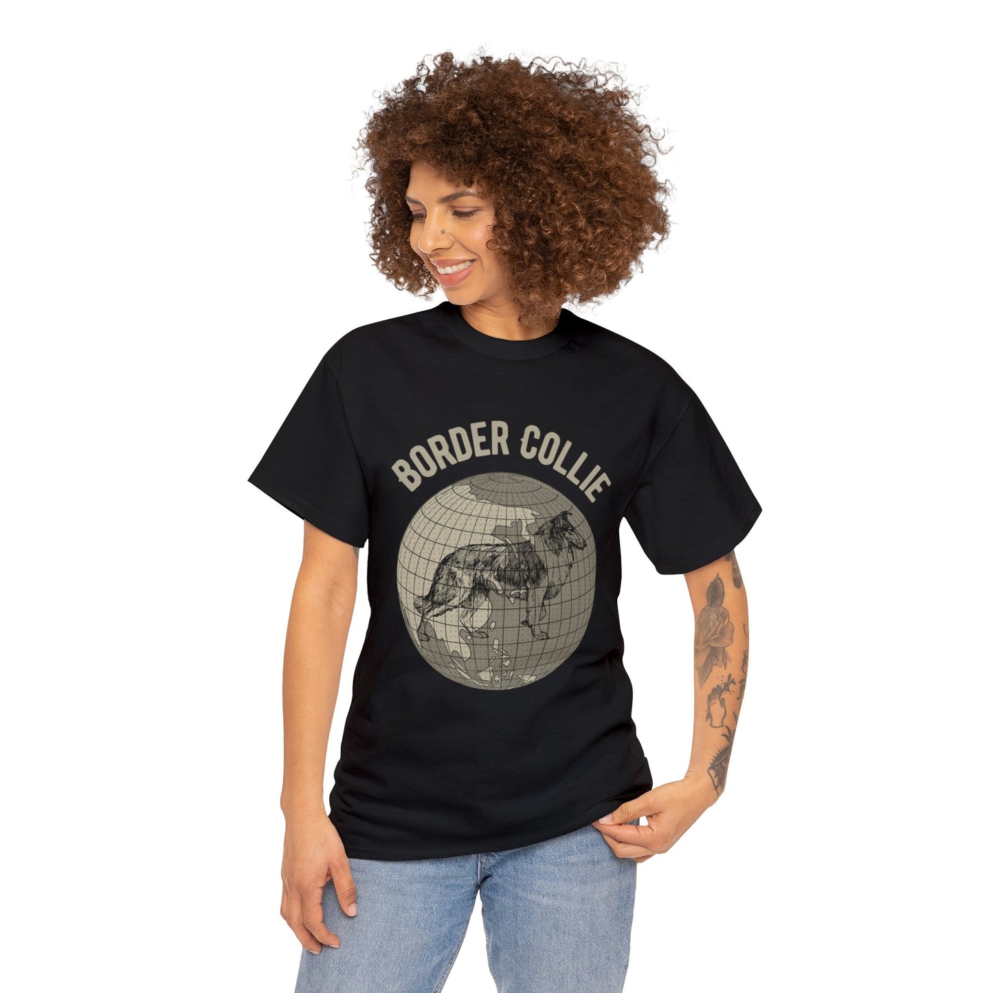 Border Collie T-Shirt, Old-World Map Tee