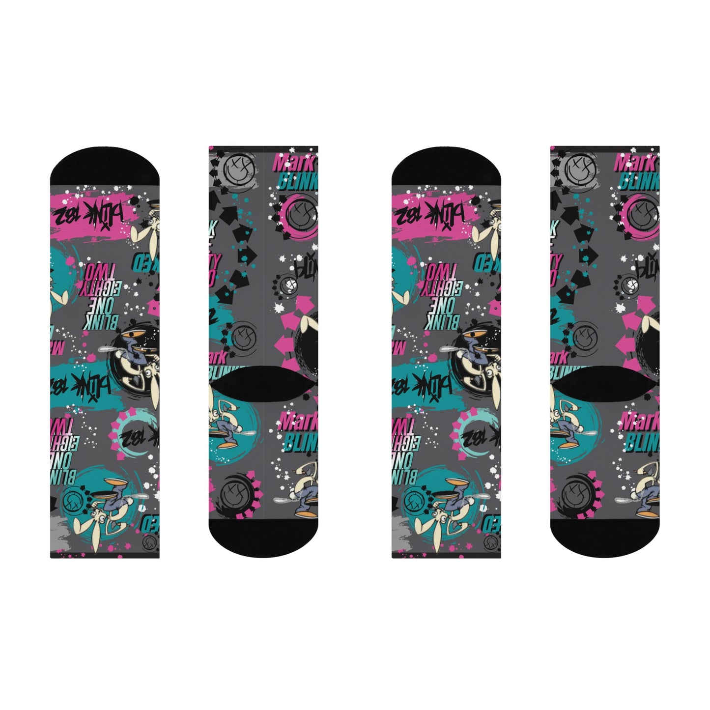 Blink 182 Socks, Mark Blinked Unisex Adult Mid Calf