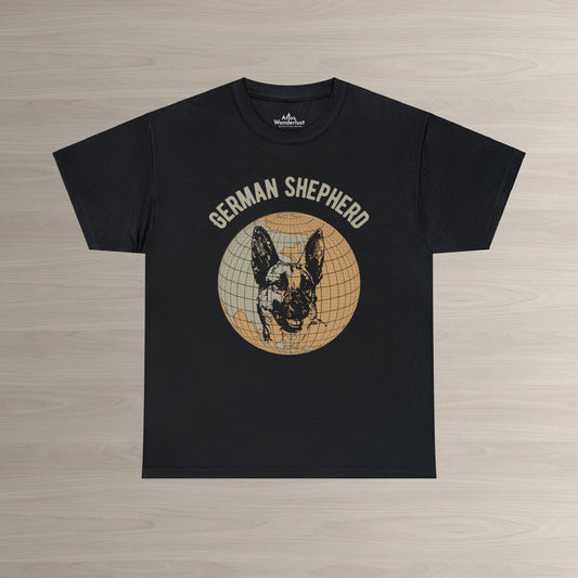 German Shepherd T-Shirt, Old- World Map Tee