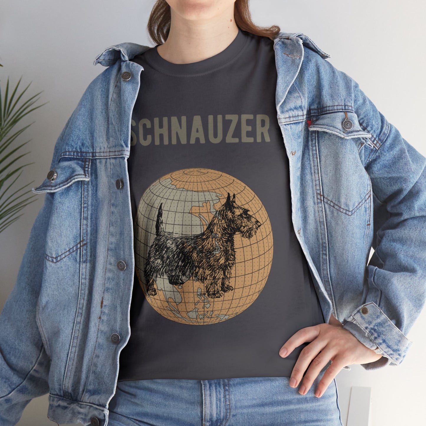 Schnauzer T-Shirt, Old- World Map Tee