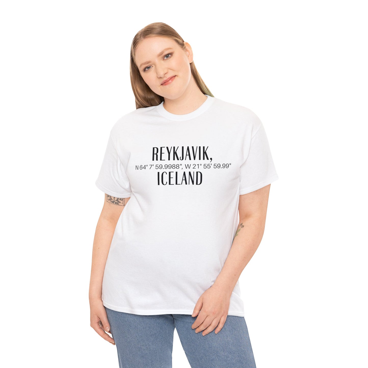 Reykjavik Iceland Coordinates T-Shirt, Modern Travel Tee