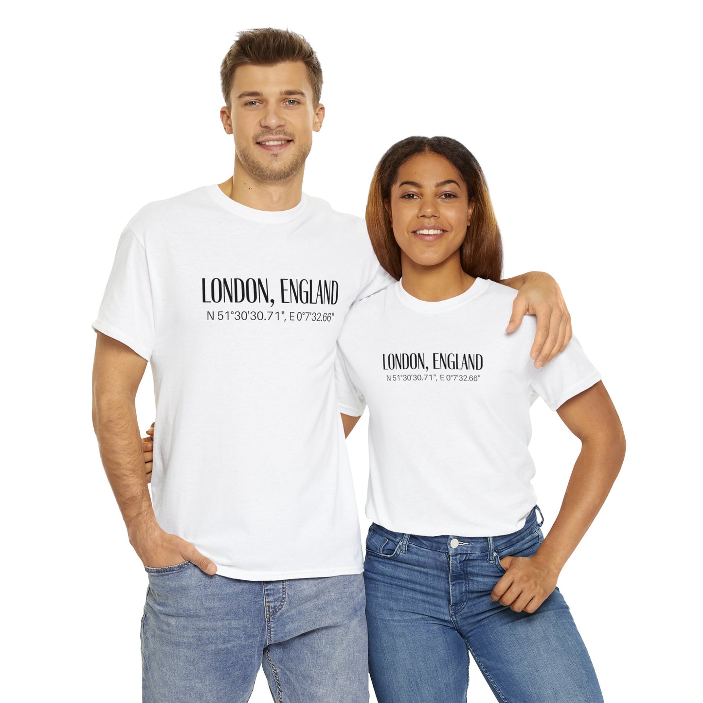 London England Coordinates T-Shirt, Modern Angophile Tee