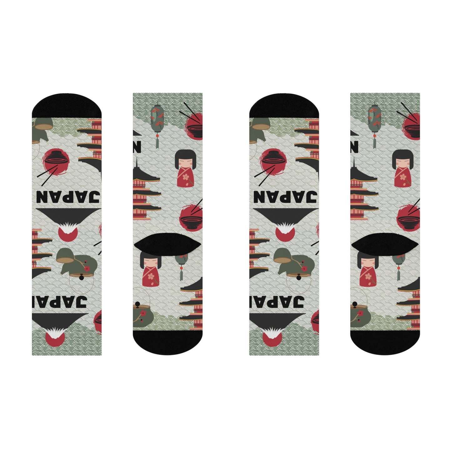 Japan Crew Socks Unisex Geisha Trendy Design