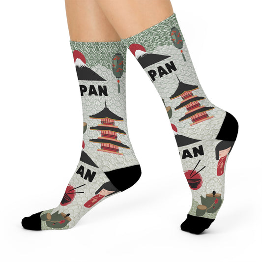 Japan Crew Socks Unisex Geisha Trendy Design