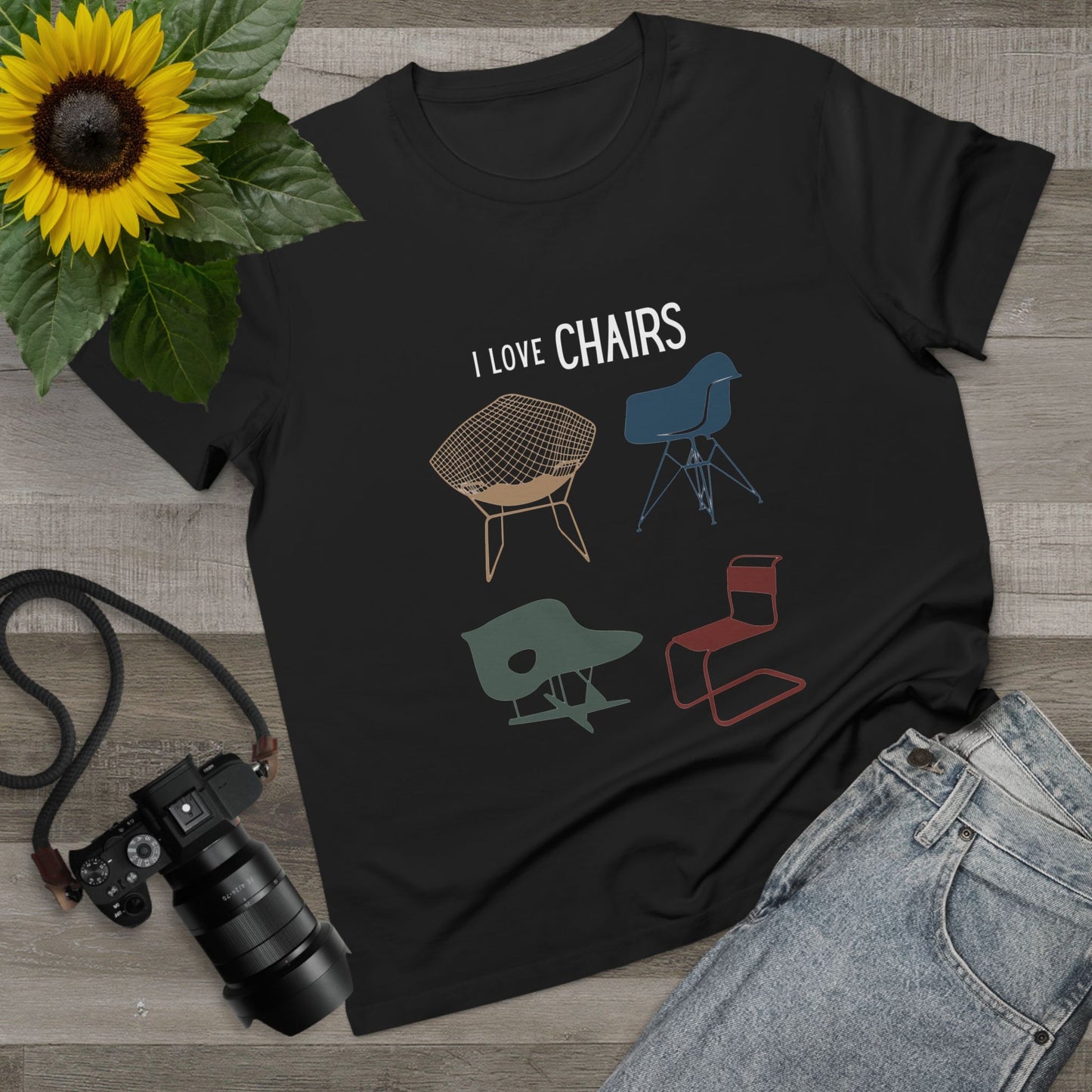 I Love Chairs Women's T-Shirt Iconic Designs V-Neck