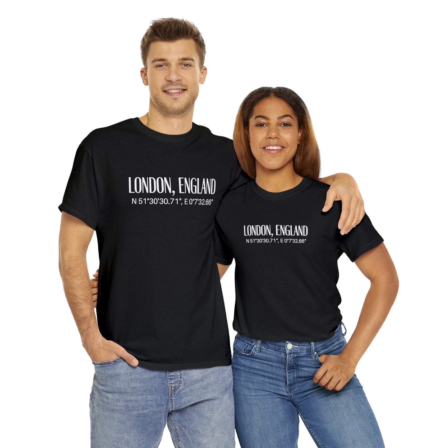 London England Coordinates T-Shirt, Modern Angophile Tee