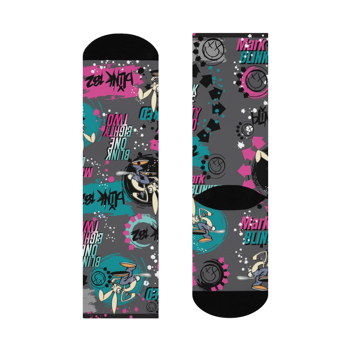 Blink 182 Socks, Mark Blinked Unisex Adult Mid Calf