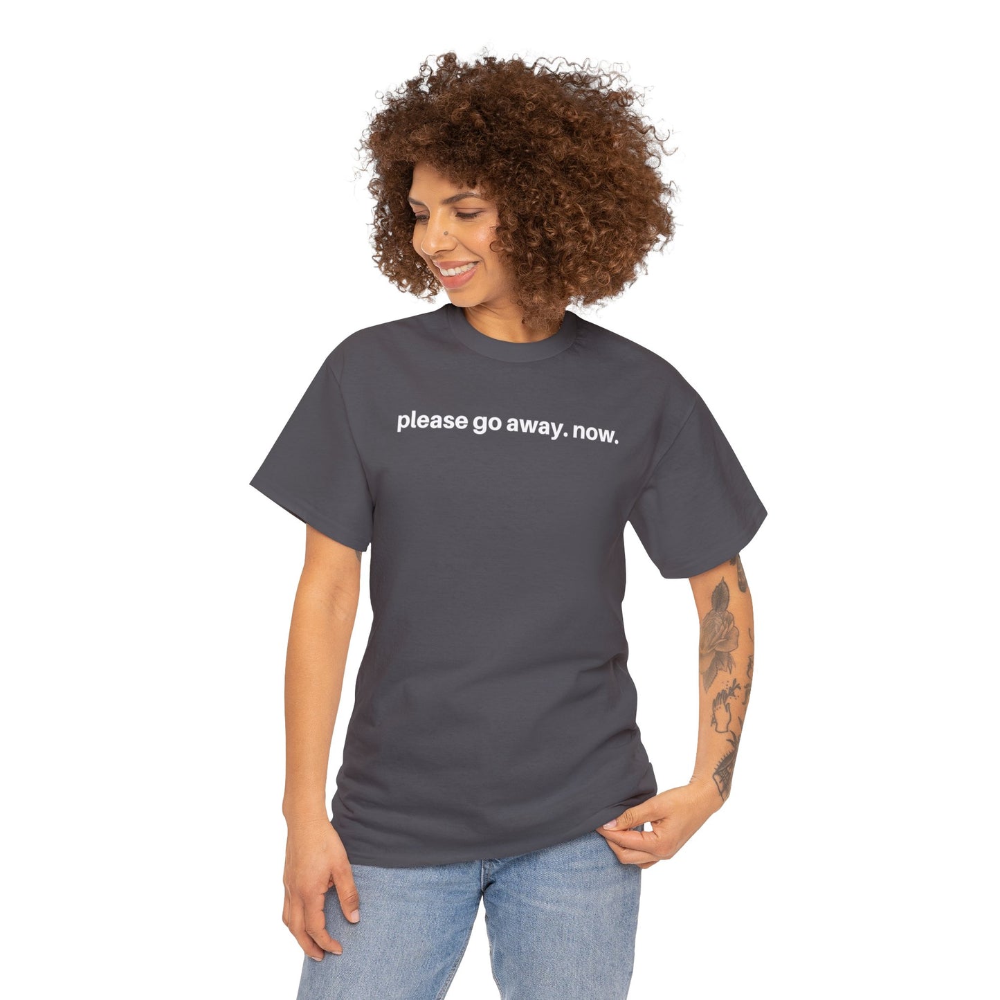 Please go away. now T-Shirt, Sarcasm Tee