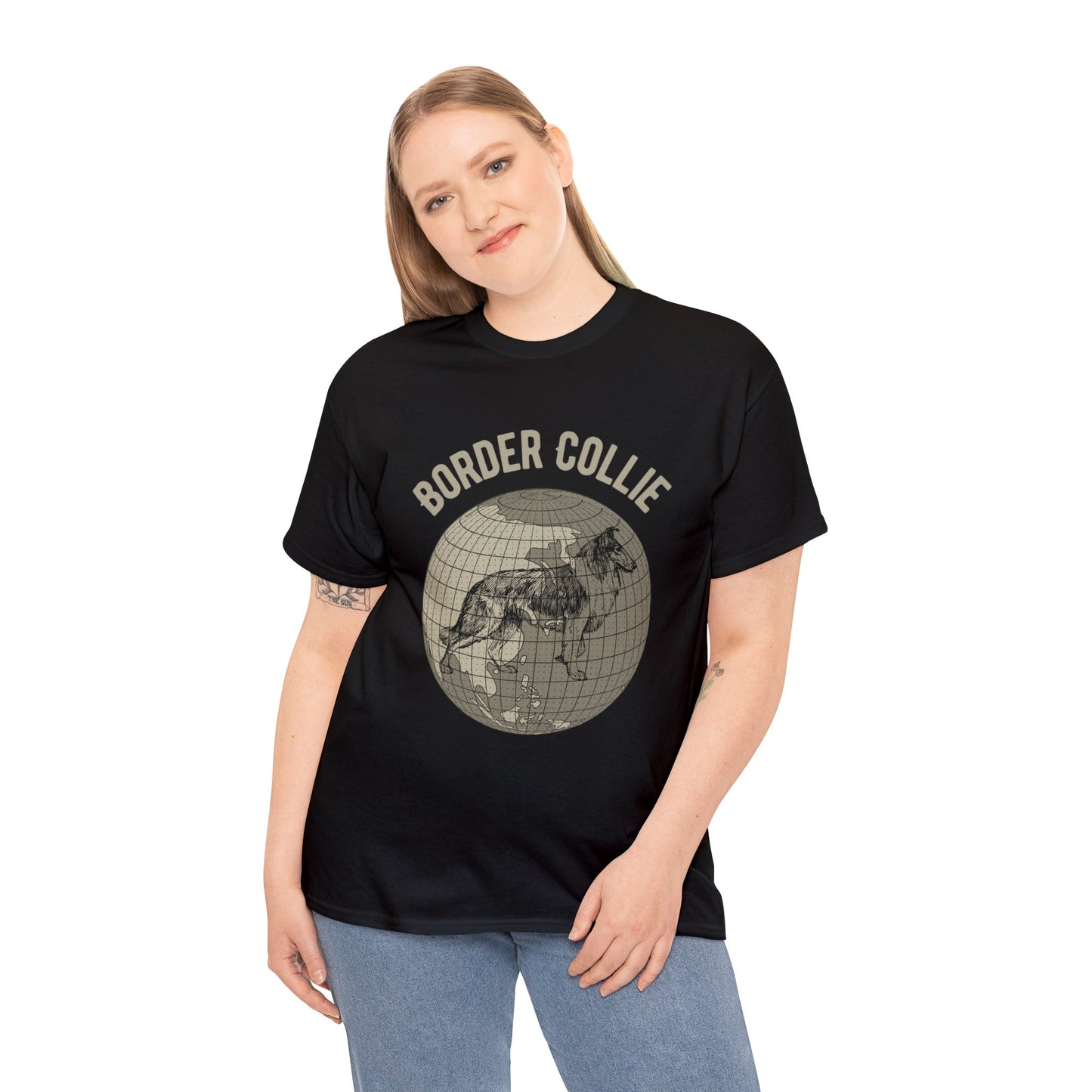 Border Collie T-Shirt, Old-World Map Tee