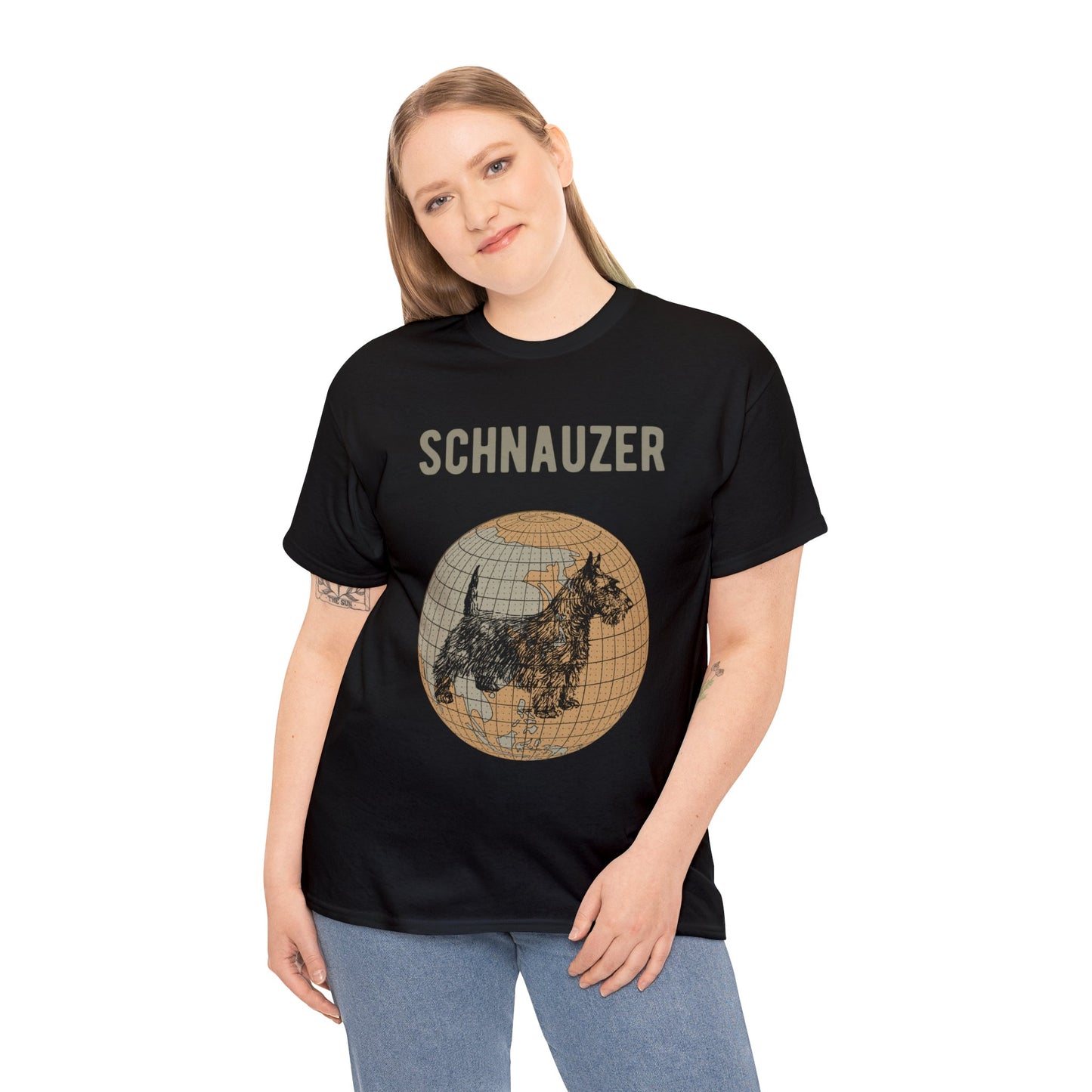Schnauzer T-Shirt, Old- World Map Tee