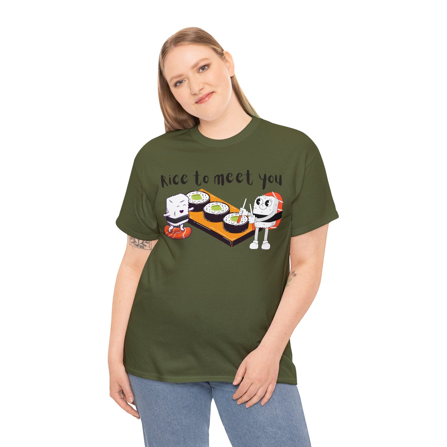 Sushi "Rice to Meet You" T-Shirt, Food Pun Tee