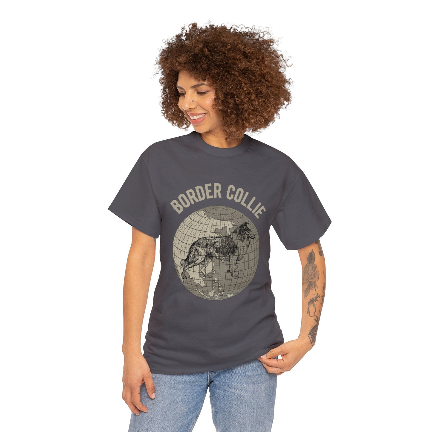 Border Collie T-Shirt, Old-World Map Tee