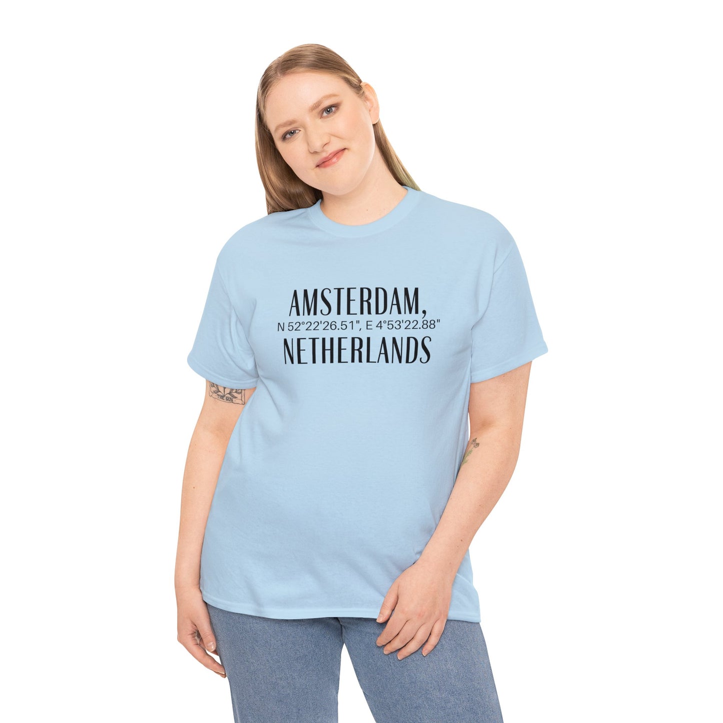 Amsterdam Netherlands Coordinates T-Shirt, Modern Holland Tee
