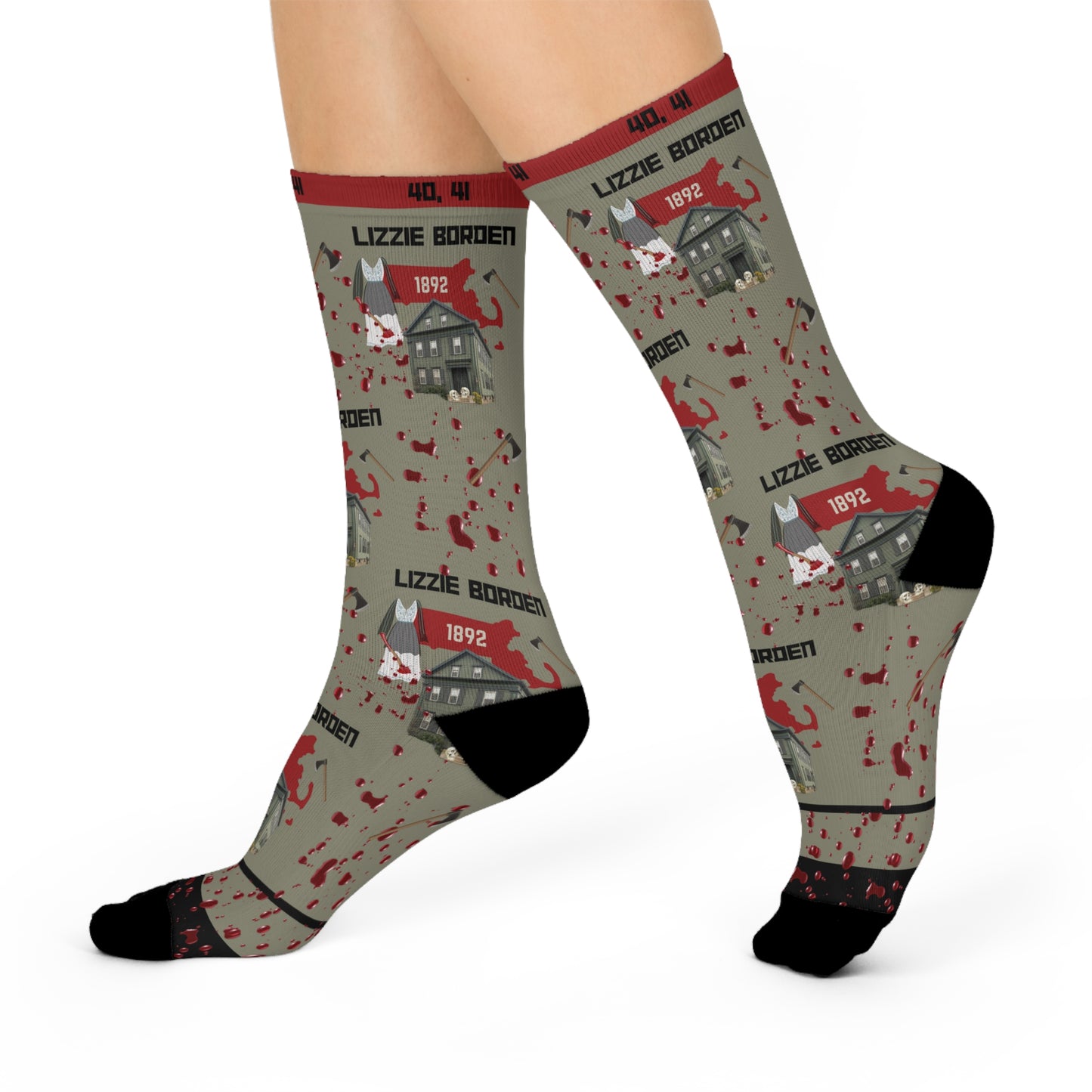Lizzie Borden Socks Axes Unisex Adult Stretchy Mid Calf Original