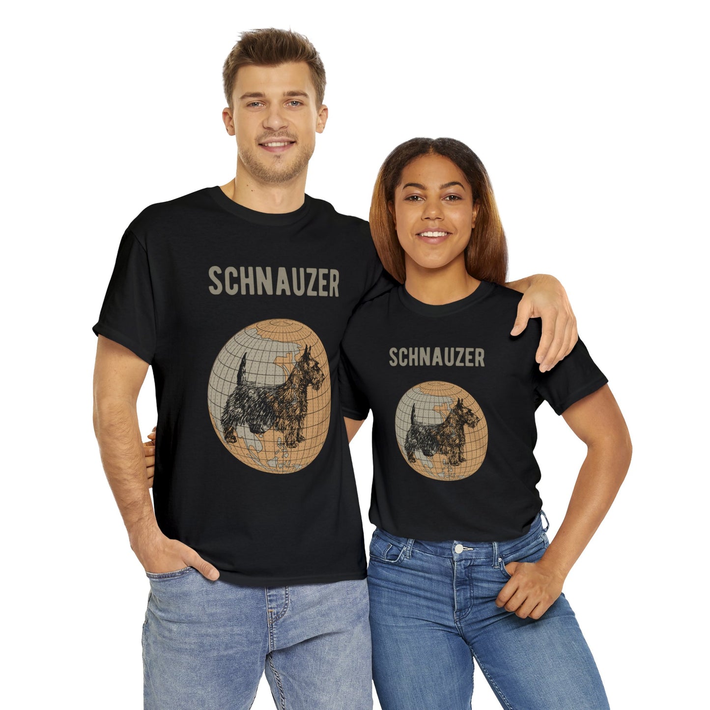 Schnauzer T-Shirt, Old- World Map Tee