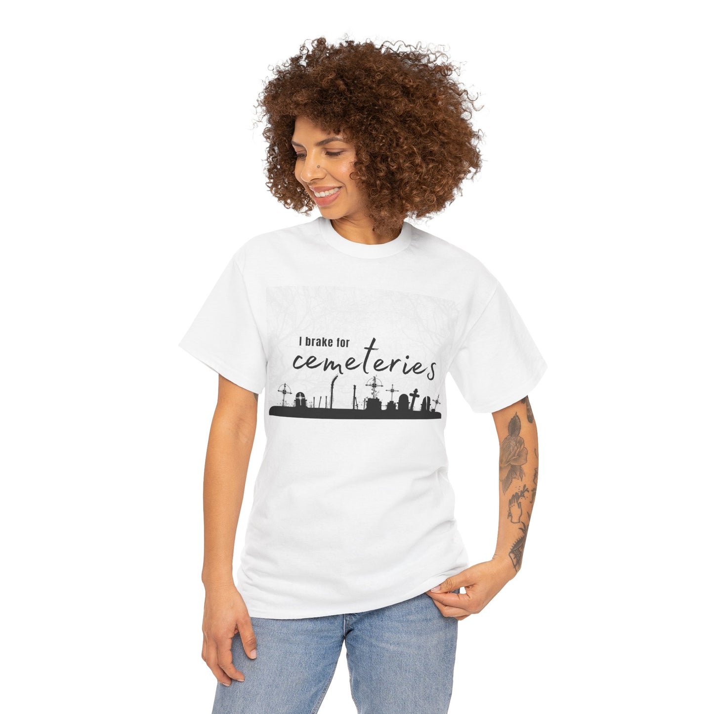 Cemetery T-Shirt, I Brake for Cemeteries Tee